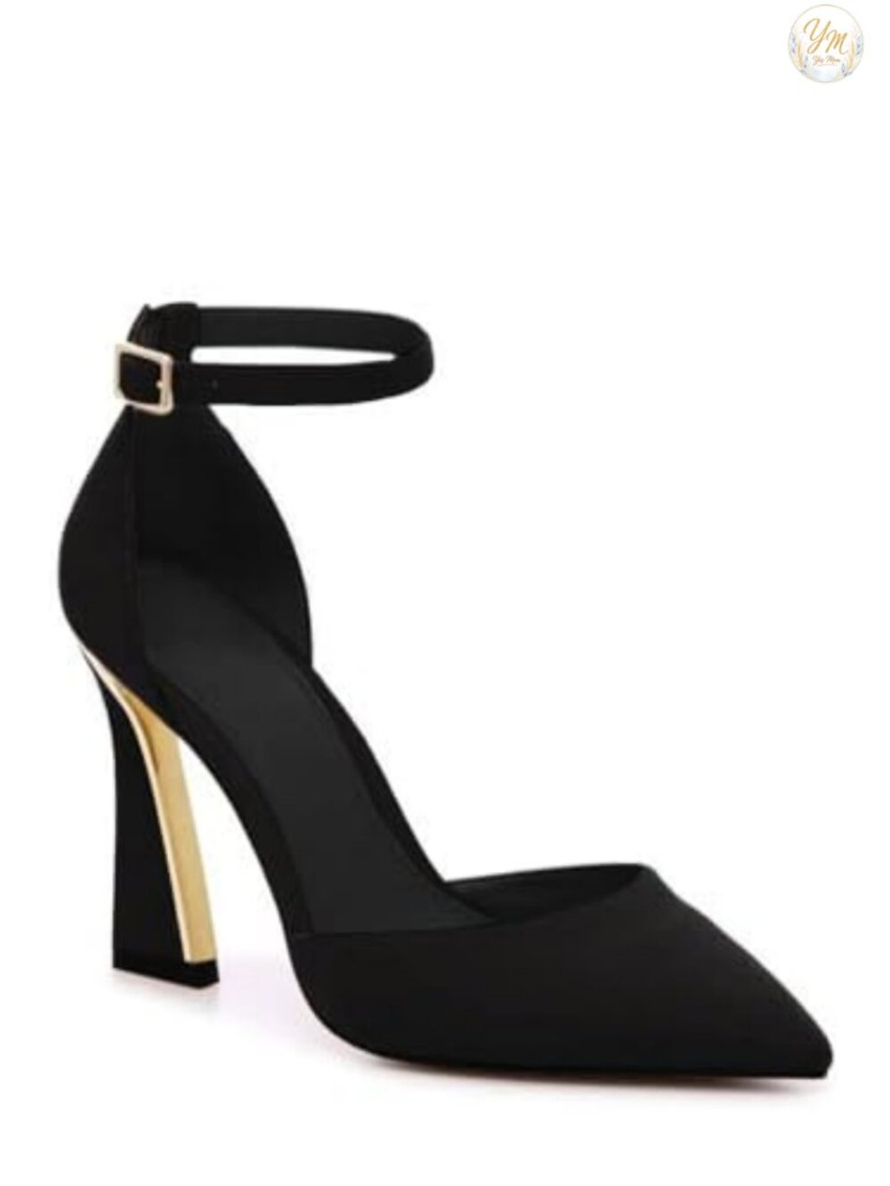 Faux Leather Pointed Toe High Heeled Sandals Ankle Strap Wedding Party Dress